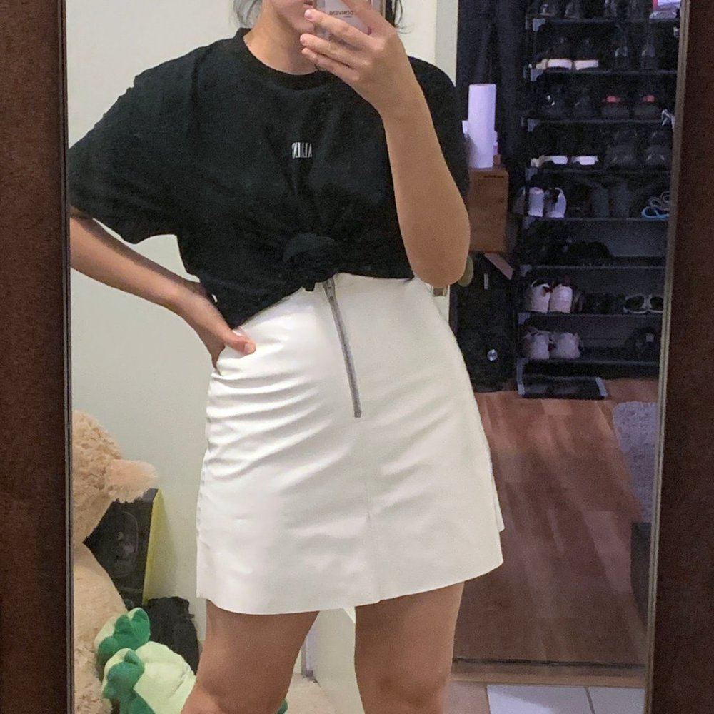 American Apparel white PVC zip front skirt, S - Picture 5 of 7